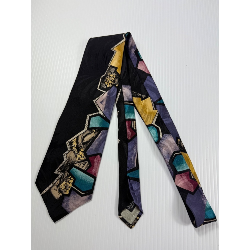 Givenchy Necktie Silk Abstract Geometric Patterned Designer Mens Tie